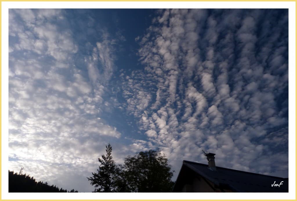 banc d'altocumulus en fin de journée