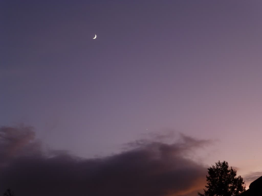 Croissant de lune et Vénus