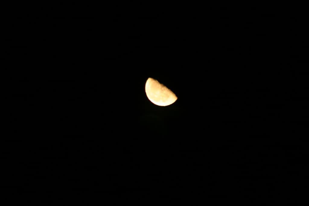 La lune a été croquée par la nuit.(N.M)