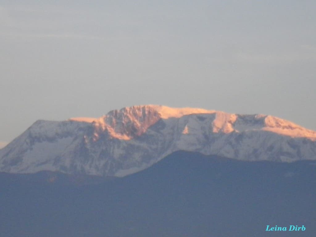 Soleil couchant hivernal sur Belledonne 