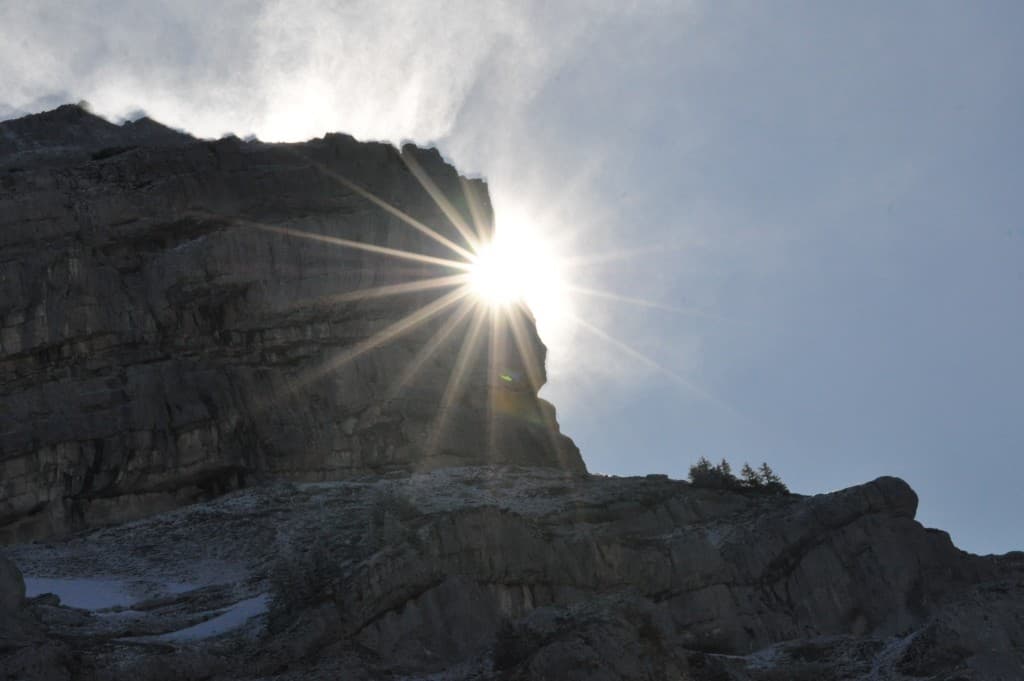 Soleil sur la dent de Crolles.