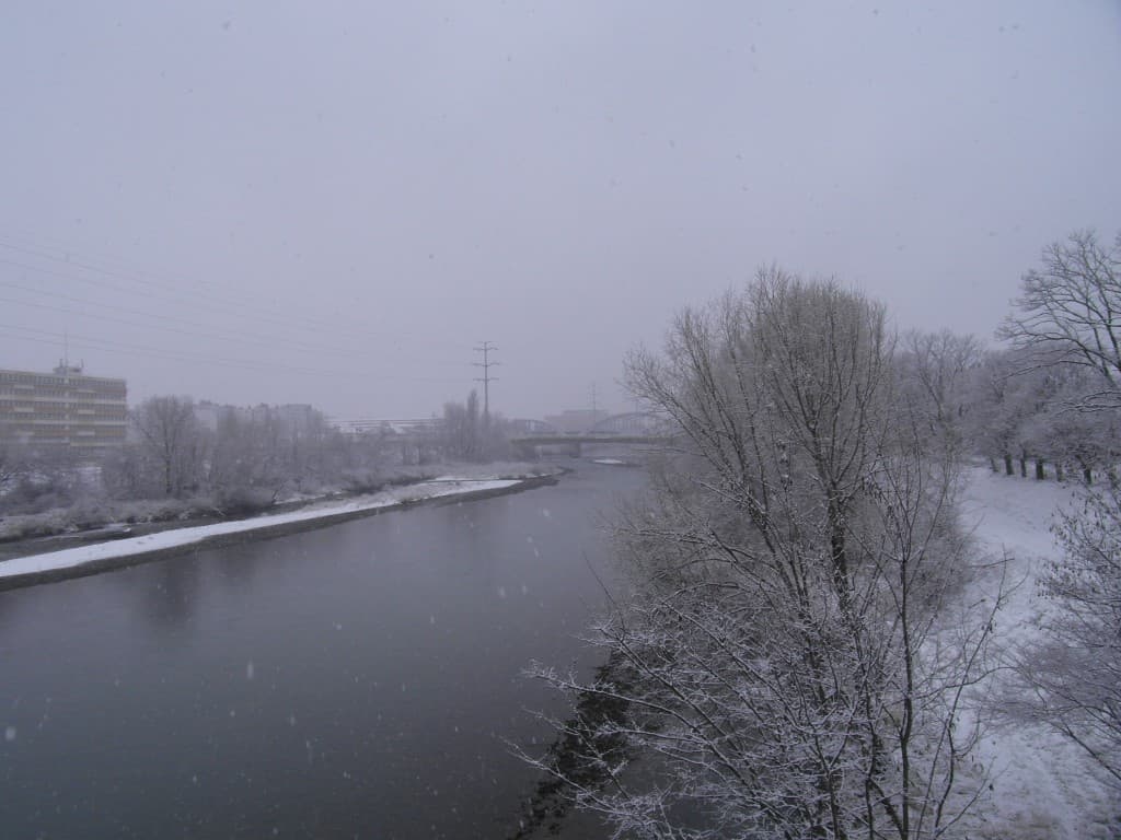 Le Drac à Grenoble, le 18 décembre 2017