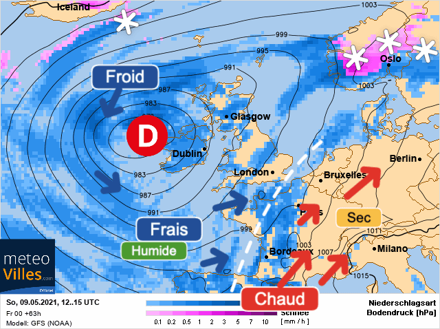 Carte de prévisions d'europe du Dimanche 9 mai 2021