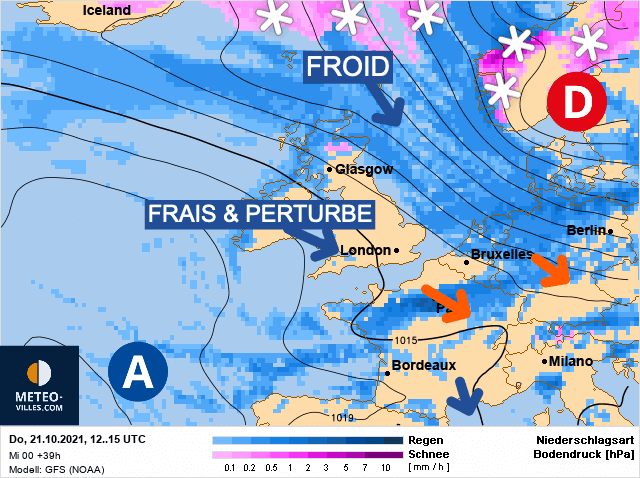 Carte de prévisions d'europe du Jeudi 21 octobre 2021