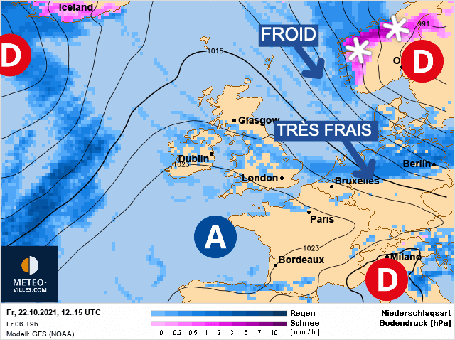 Carte de prévisions d'europe du Vendredi 22 octobre 2021
