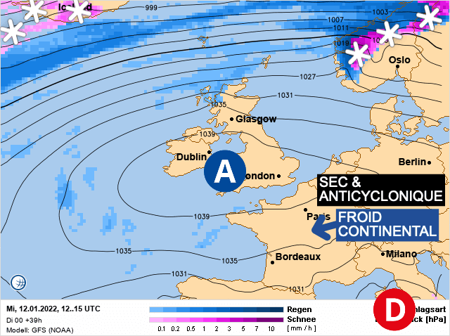 Carte de prévisions d'europe du Mercredi 12 janvier 2022
