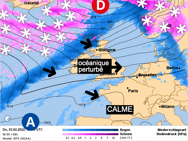 Carte de prévisions d'europe du Jeudi 3 février 2022