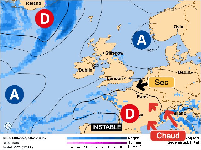 Carte de prévisions d'europe du Jeudi 1 septembre 2022
