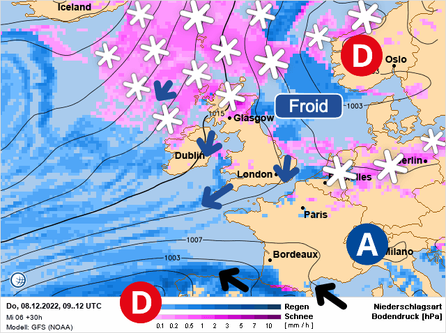 Carte de prévisions d'europe du Jeudi 8 décembre 2022
