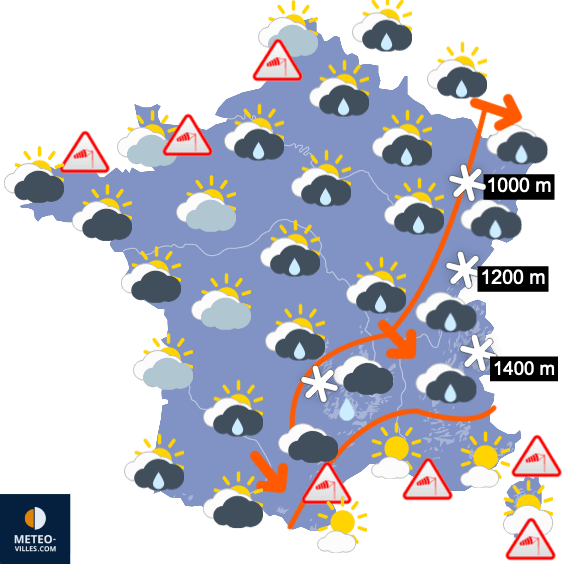 Courant froid et instable à partir de lundi
