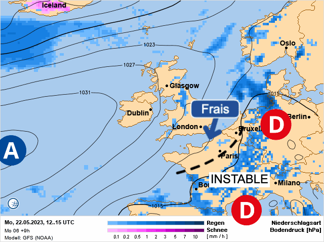 Carte de prévisions d'europe du Lundi 22 mai 2023