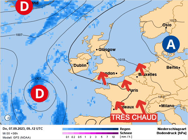 Carte de prévisions d'europe du Jeudi 7 septembre 2023
