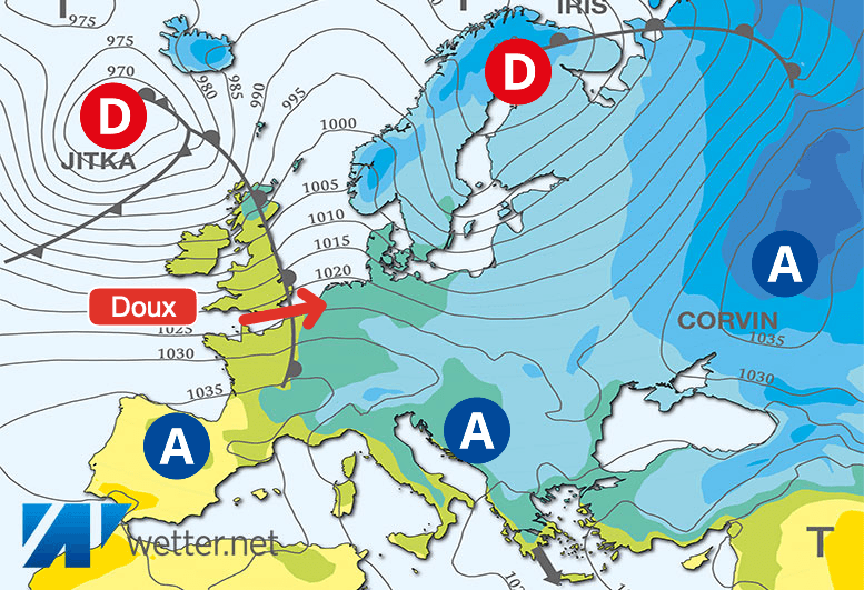 Carte de prévisions d'europe du Mardi 23 janvier 2024