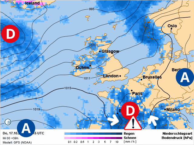 Carte de prévisions d'europe du Jeudi 17 octobre 2024