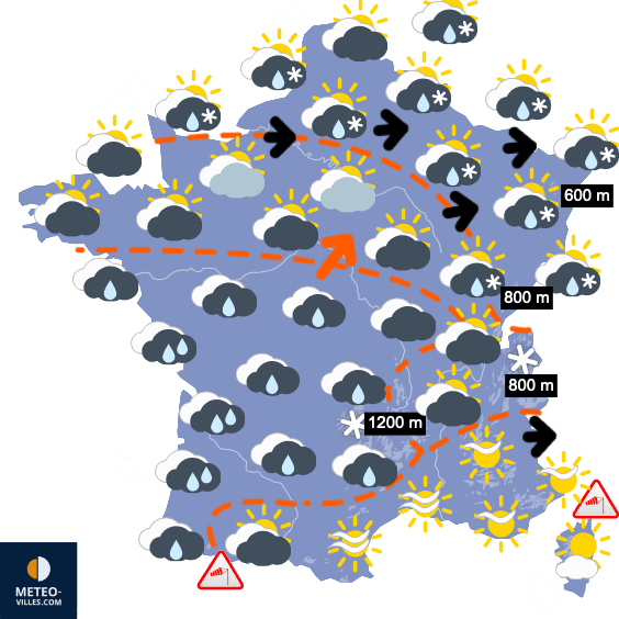 Nouvelle bataille de masses d'air sur la France