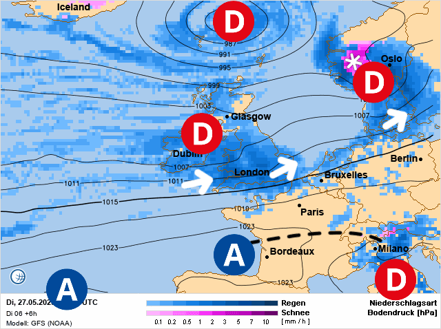 Carte de prévisions d'europe du Mardi 27 mai 2025