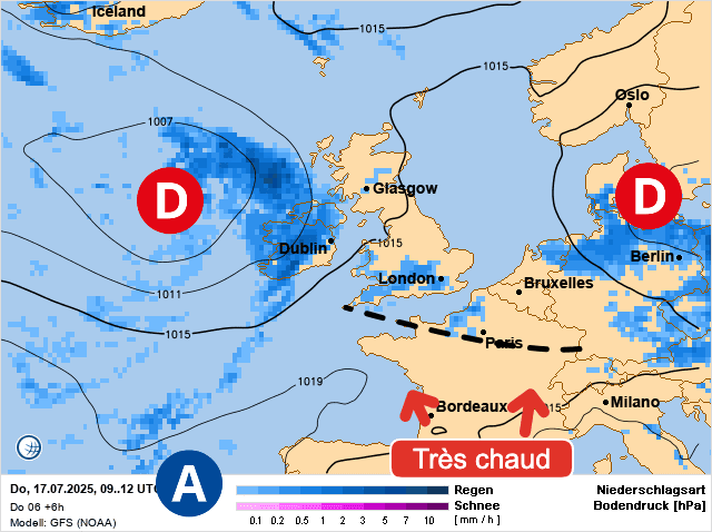 Carte de prévisions d'europe du Jeudi 17 juillet 2025