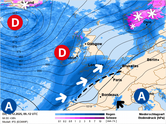 Carte de prévisions d'europe du Jeudi 18 décembre 2025