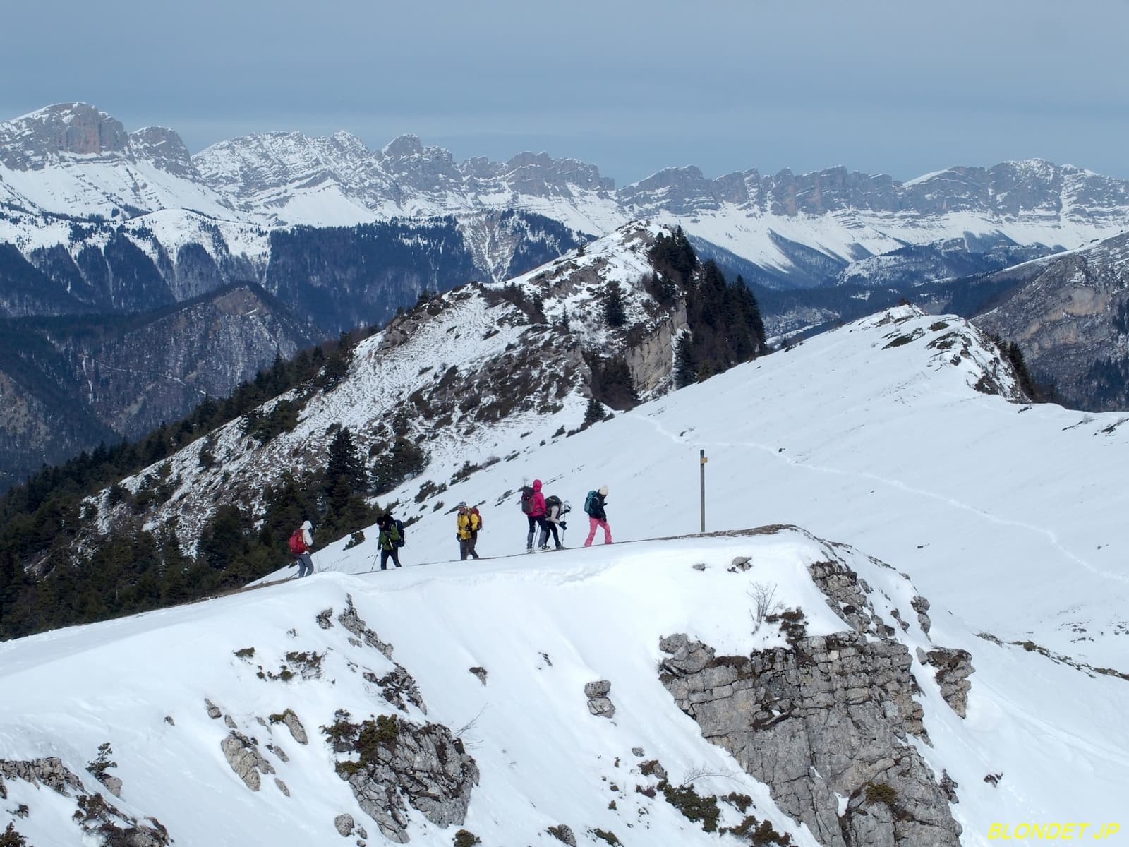 Crête du sommet des Cabornes vue du Platary