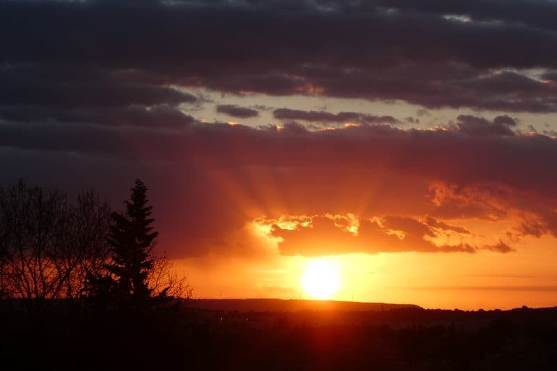 coucher de soleil rutilant