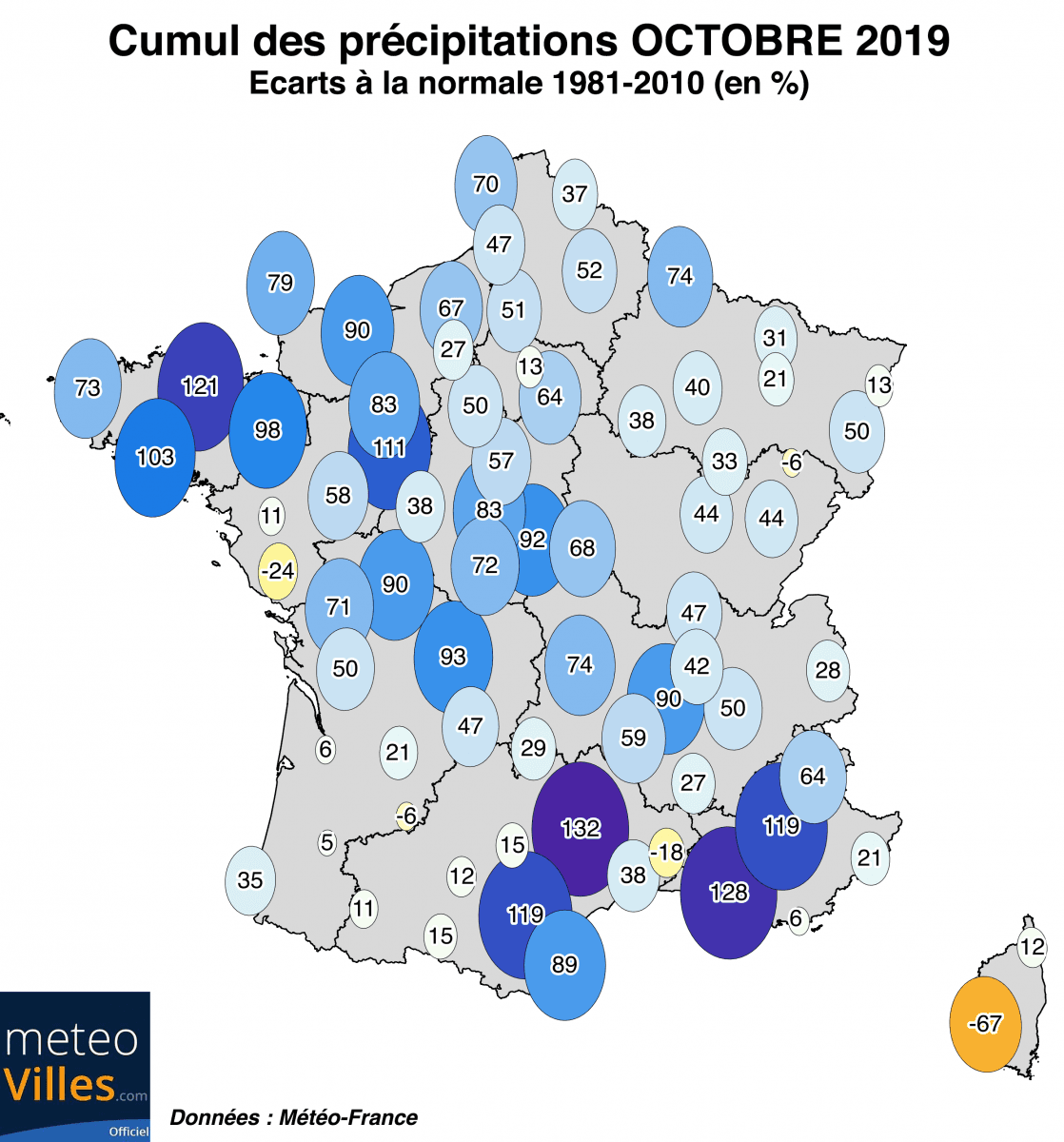 Image d'illustration pour Bilan d'octobre 2019 en France : doux mais très humide ! 