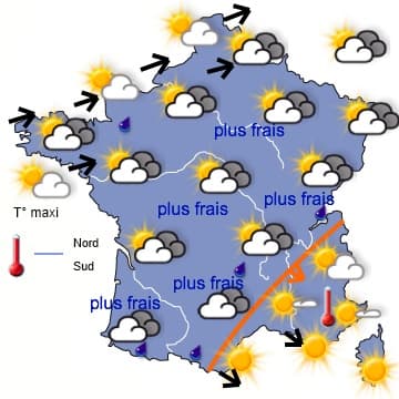 Perturbé et nettement plus frais à l'est