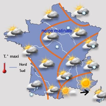 Neige dans le Sud, puis froid plus vif et plus sec