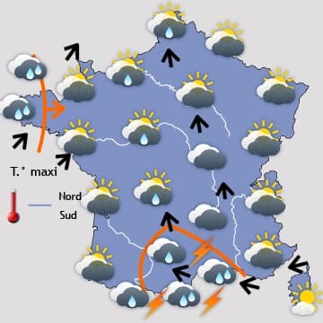 Le week-end sera très agité, frais et souvent pluvieux 