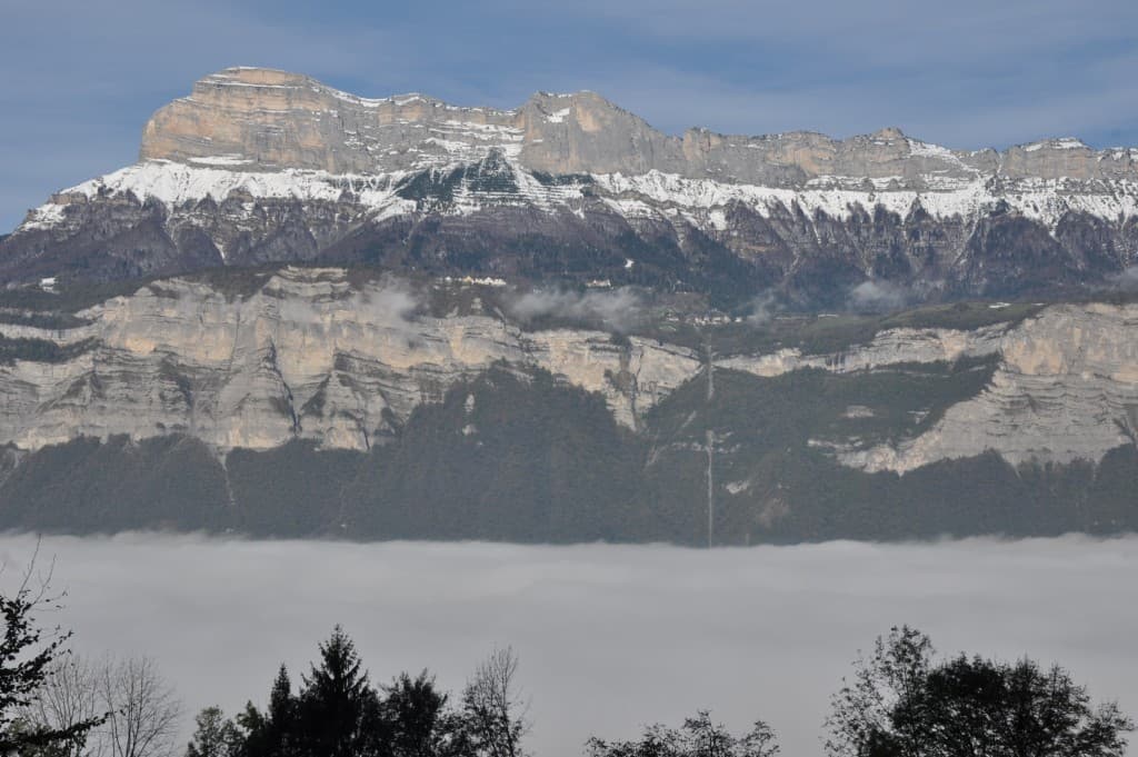 Mer de nuages en vallée du Grésivaudan.
