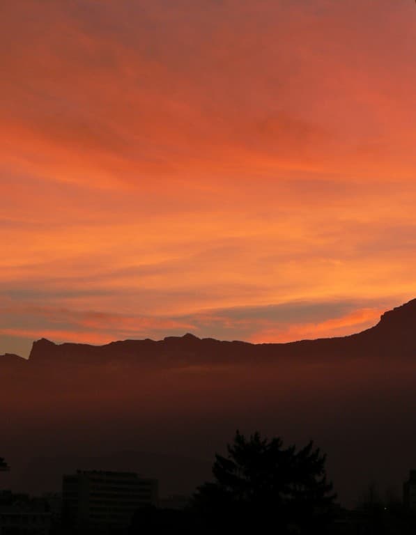 soleil couchant sur le Vercors
