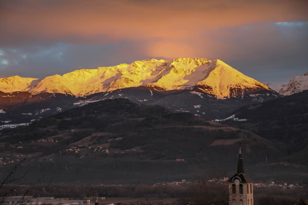 coucher de soleil sur Belledonne