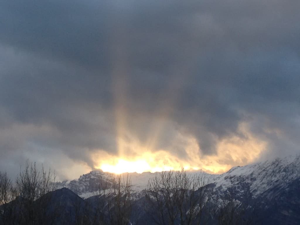 Vercors en feu (depuis Champagnier)