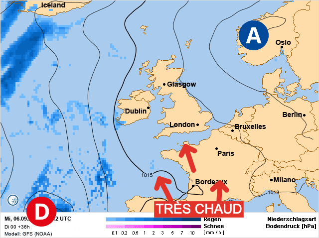 Carte de prévisions d'europe du Mercredi 6 septembre 2023