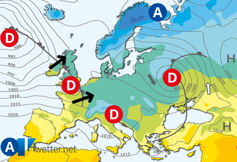 Carte de prévisions d'europe du Dimanche 12 novembre 2023