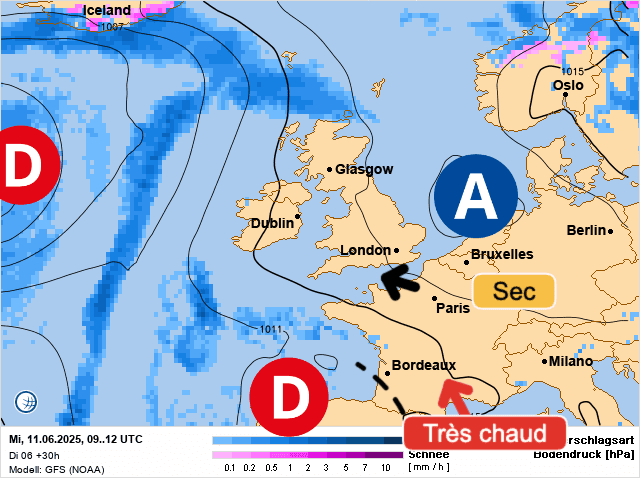 Carte de prévisions d'europe du Mercredi 11 juin 2025