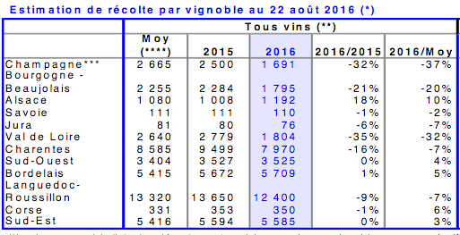 Image d'illustration pour Vendanges 2016 : une récolte en baisse suite aux aléas climatiques