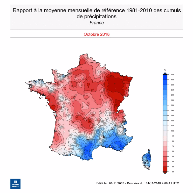 Image d'illustration pour Bilan national d'octobre 2018 : un mois de contrastes !